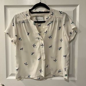 Amour Vert Silk Hummingbird shirt XS/S